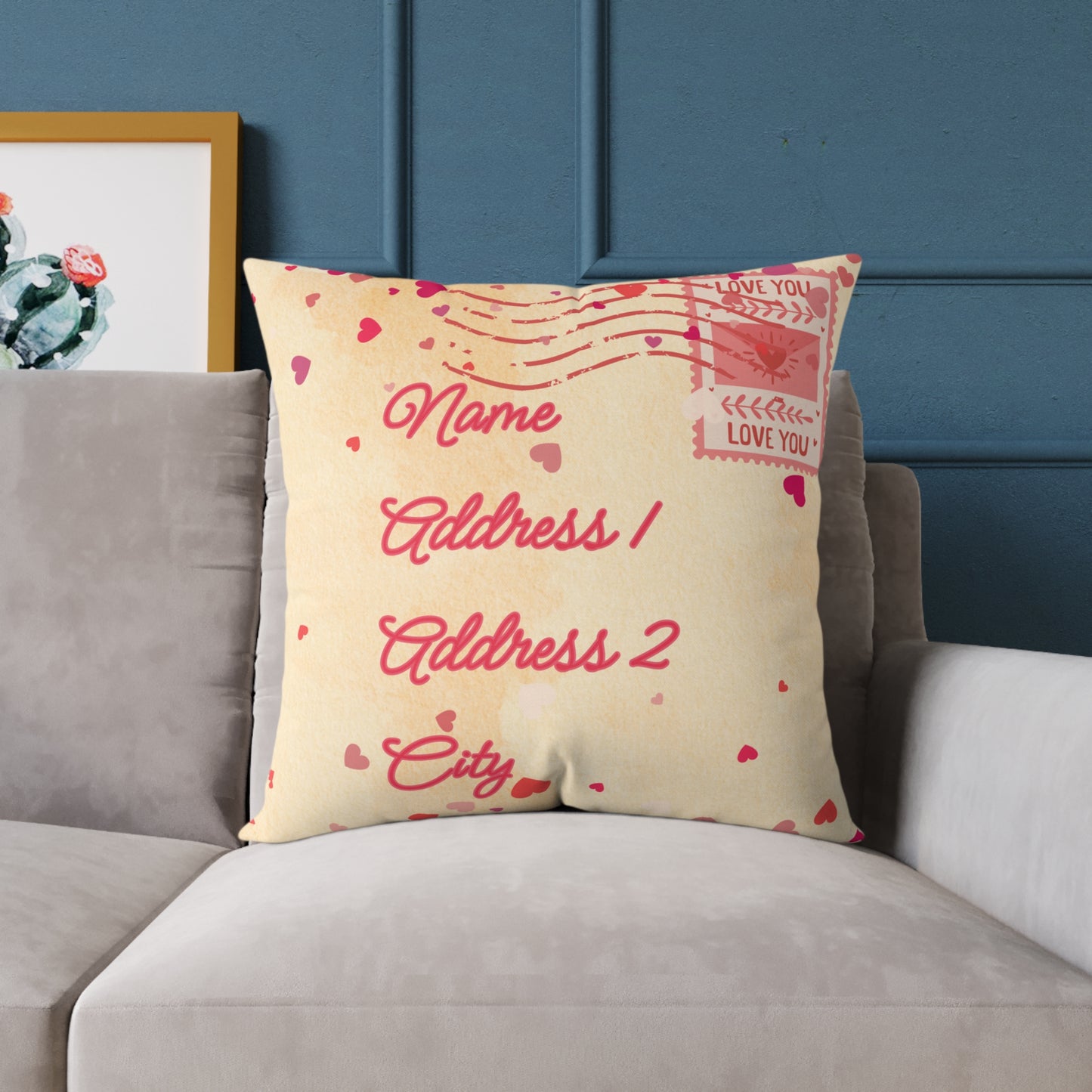 Personalized Valentines Letter Poly Pillow