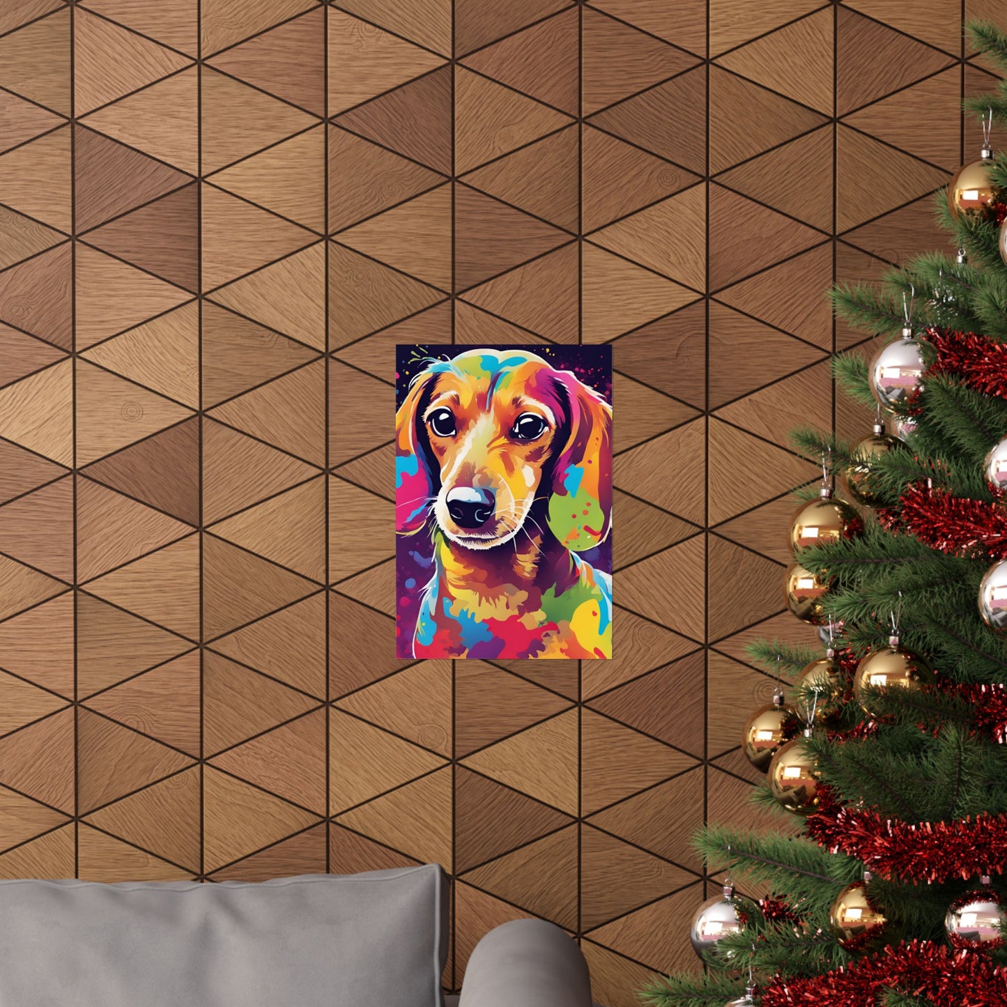 Multicolored Dachshund 4 Matte Vertical Poster