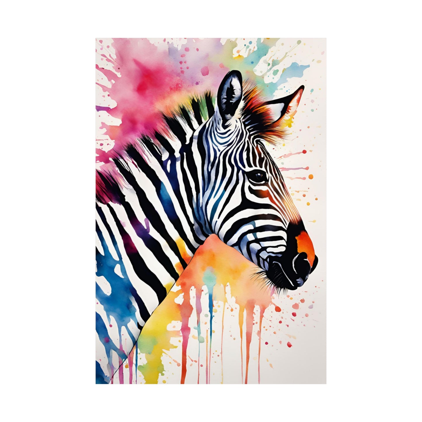 Multicolored Zebra 2 Matte Vertical Poster