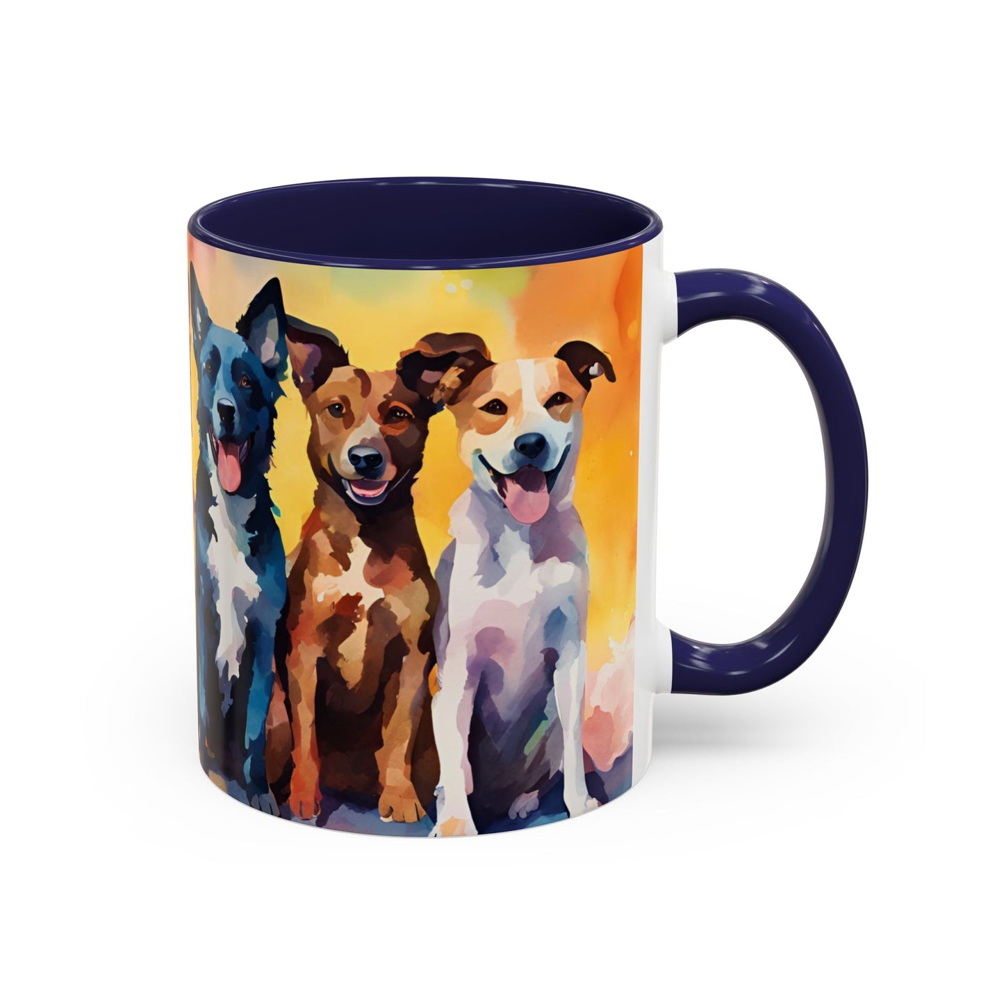 Multicoloured Doggies 3 Accent Mug 11oz