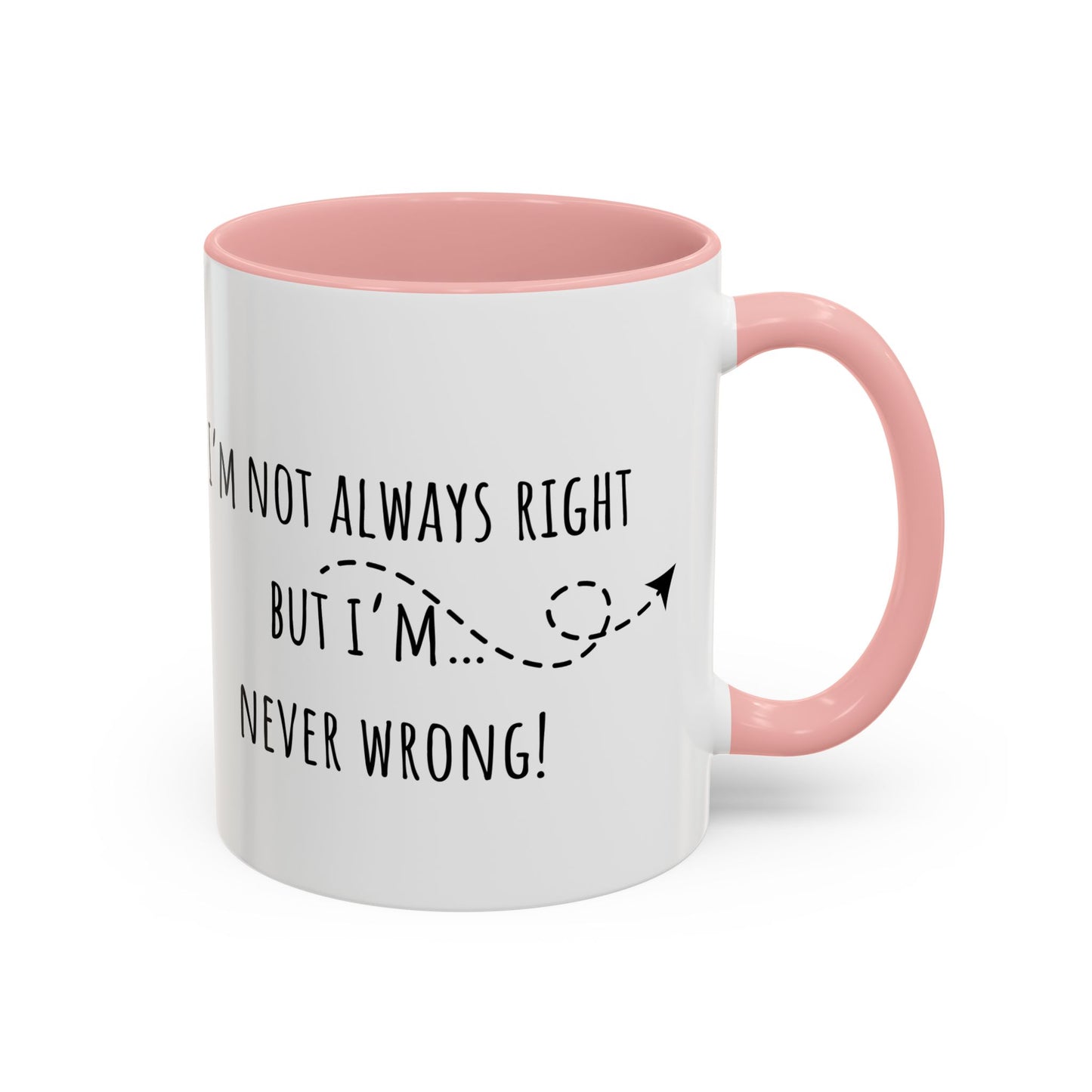 I’m Not Always Right Bit I'm Never Wrong. Accent Coffee Mug (11oz)