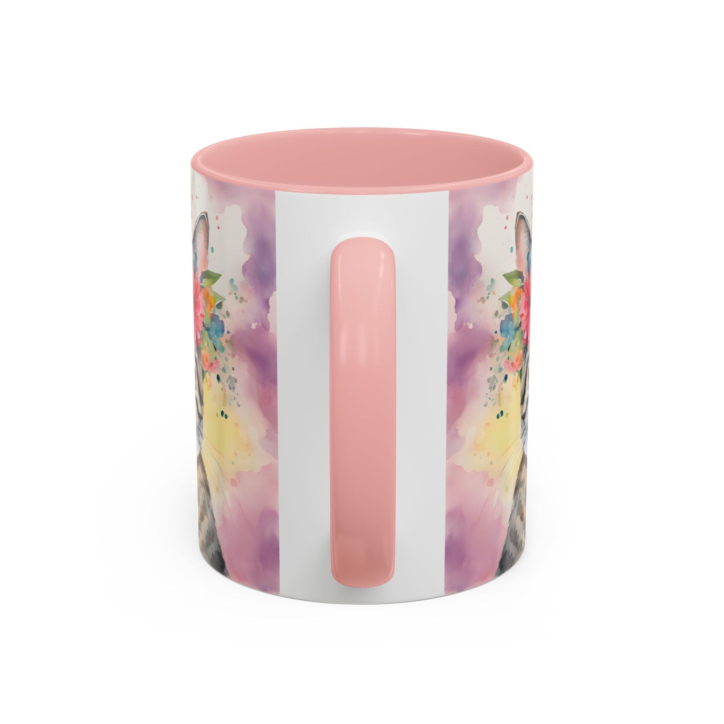 Floral Tabby Cat 02 Accent Coffee Mug - 11oz Perfect for Cat Lovers & Gifts