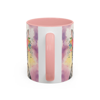 Floral Tabby Cat 02 Accent Coffee Mug - 11oz Perfect for Cat Lovers & Gifts
