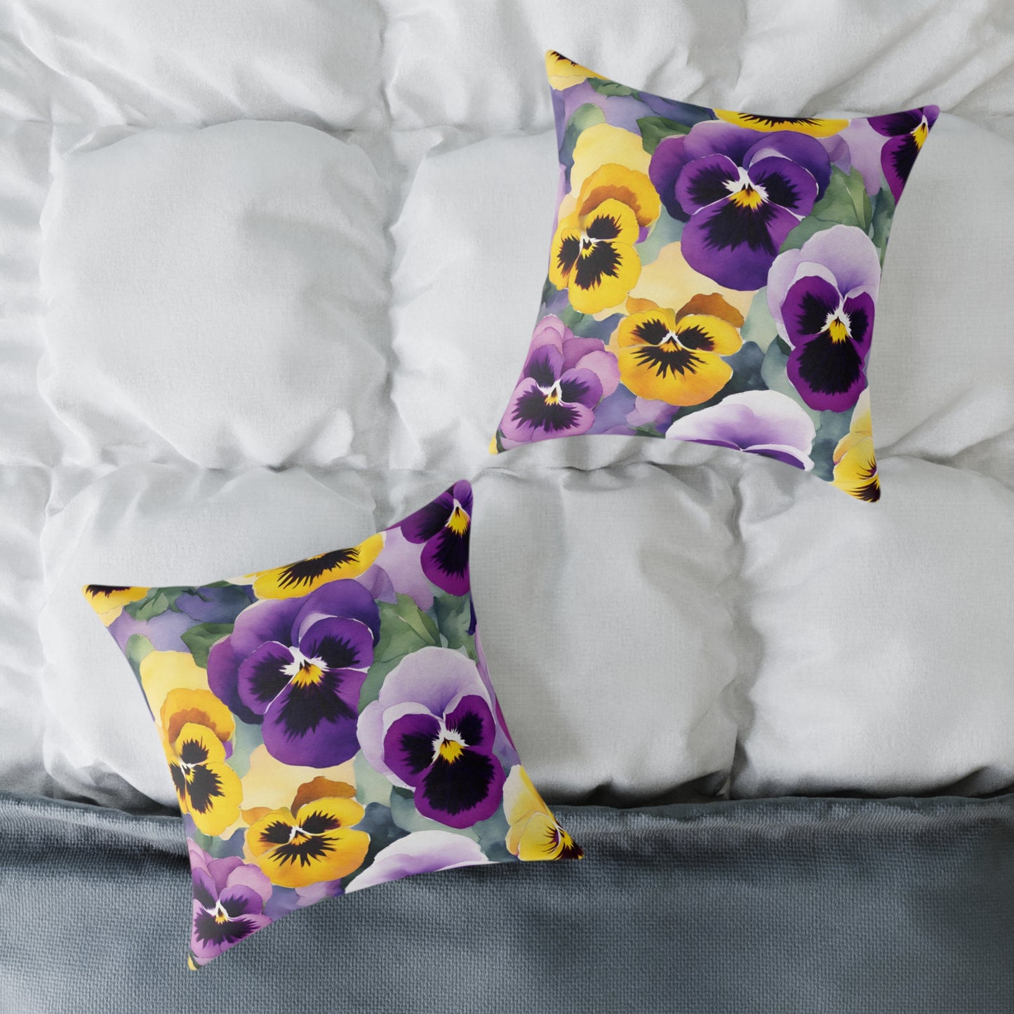 Pansies 01 Poly Pillow - Natures Beauty Design