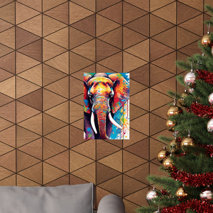 Multicolored Elephant 1 Matte Vertical Poster