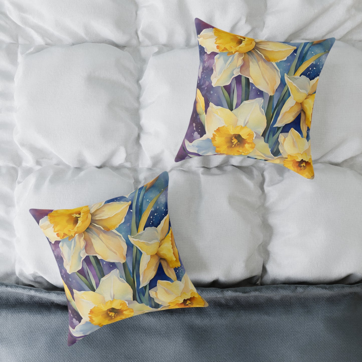 Daffodils 03 Poly Pillow - Natures Beauty Design
