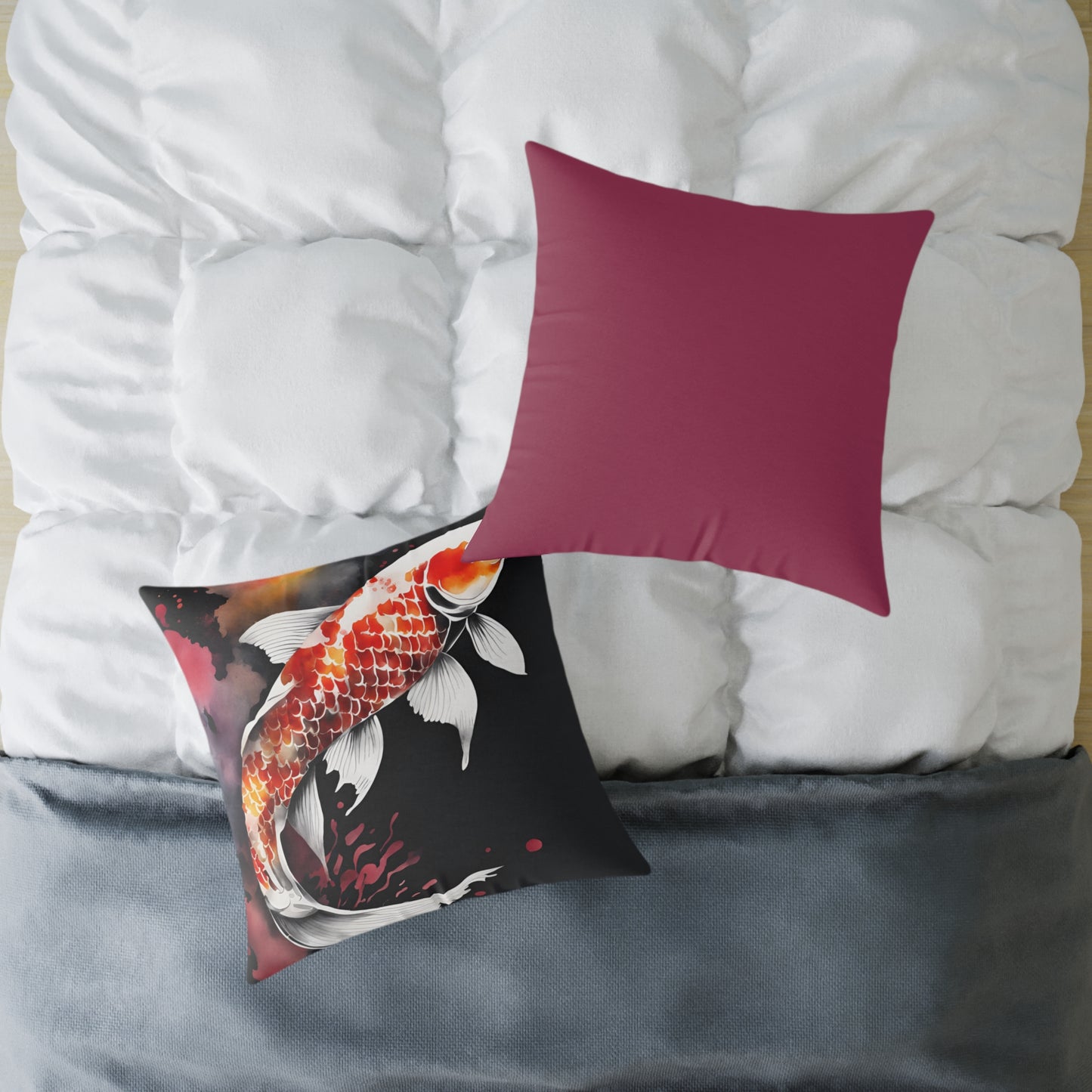 Koi Carp 01 Poly Pillow - Natures Beauty Design