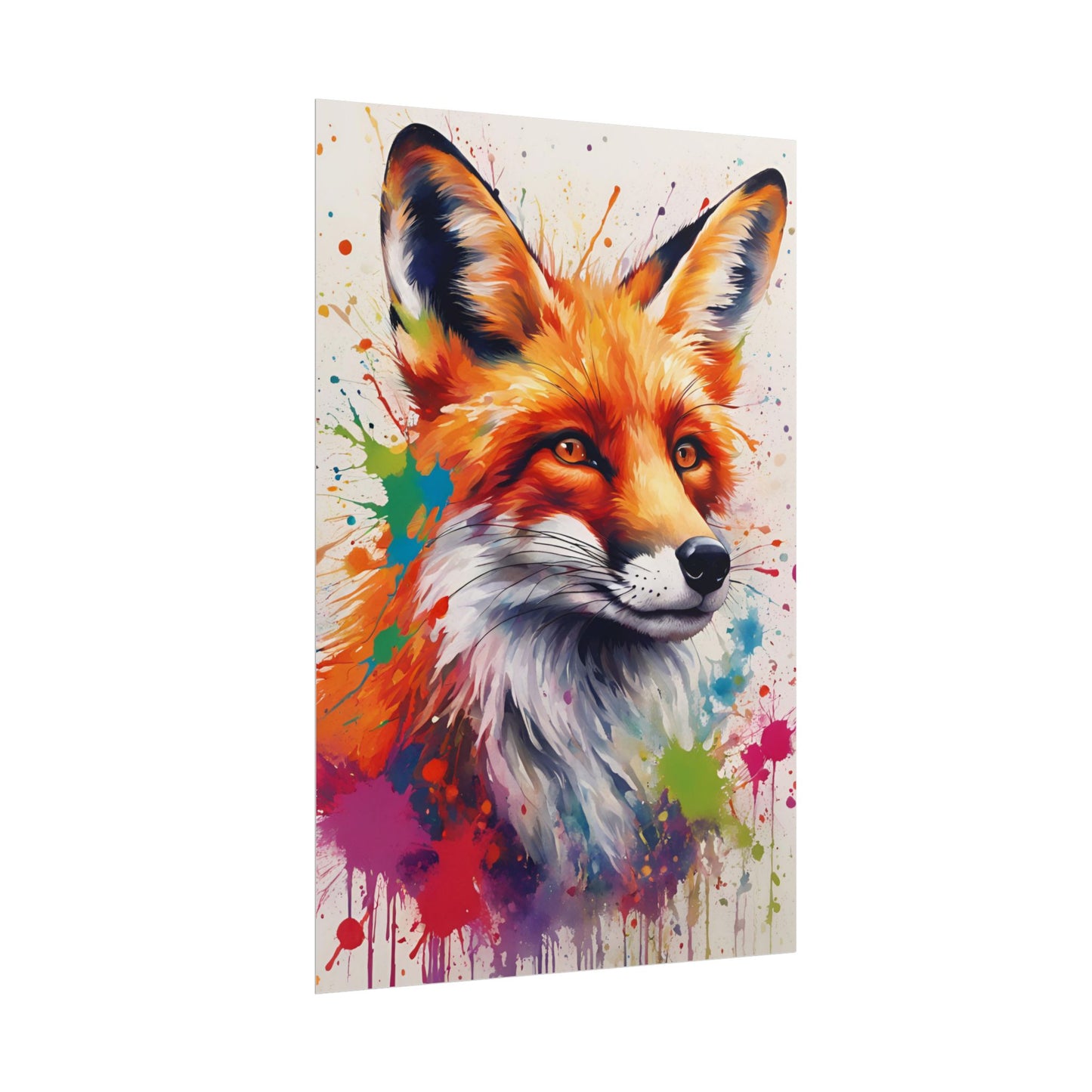 Multicolored Fox 1 Matte Vertical Poster