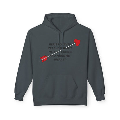 Her’s Forever Yes She Bought Me This HoodieAnd Made Me Wear It Mens Valentines Hoodie