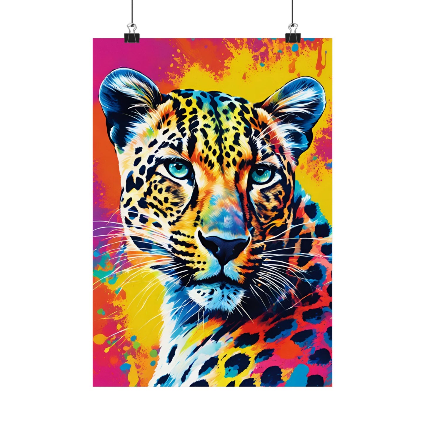 Multicolored Cheetah 1 Matte Vertical Poster