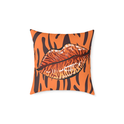 Tiger Lips Poly Pillow