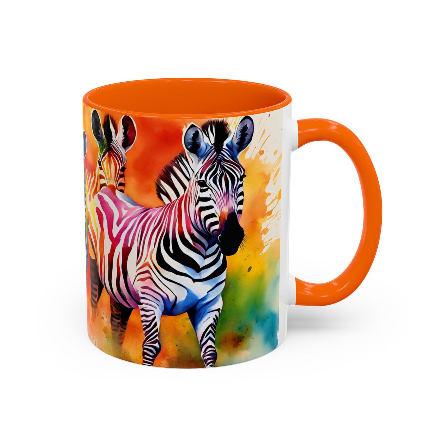 Multicoloured Zebra 3 Accent Mug 11oz