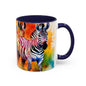 Multicoloured Zebra 3 Accent Mug 11oz