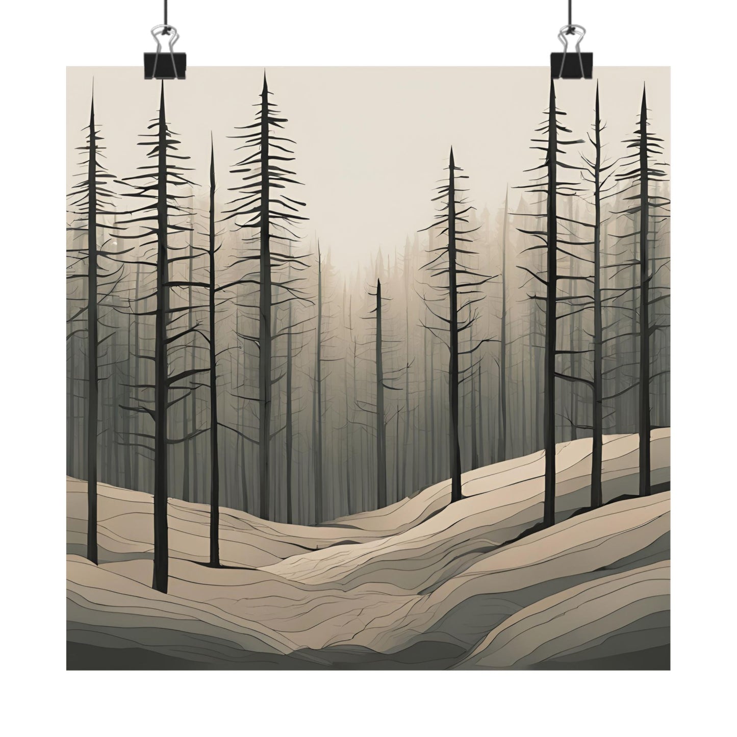 Lonely Forest 1 Matte Square Posters