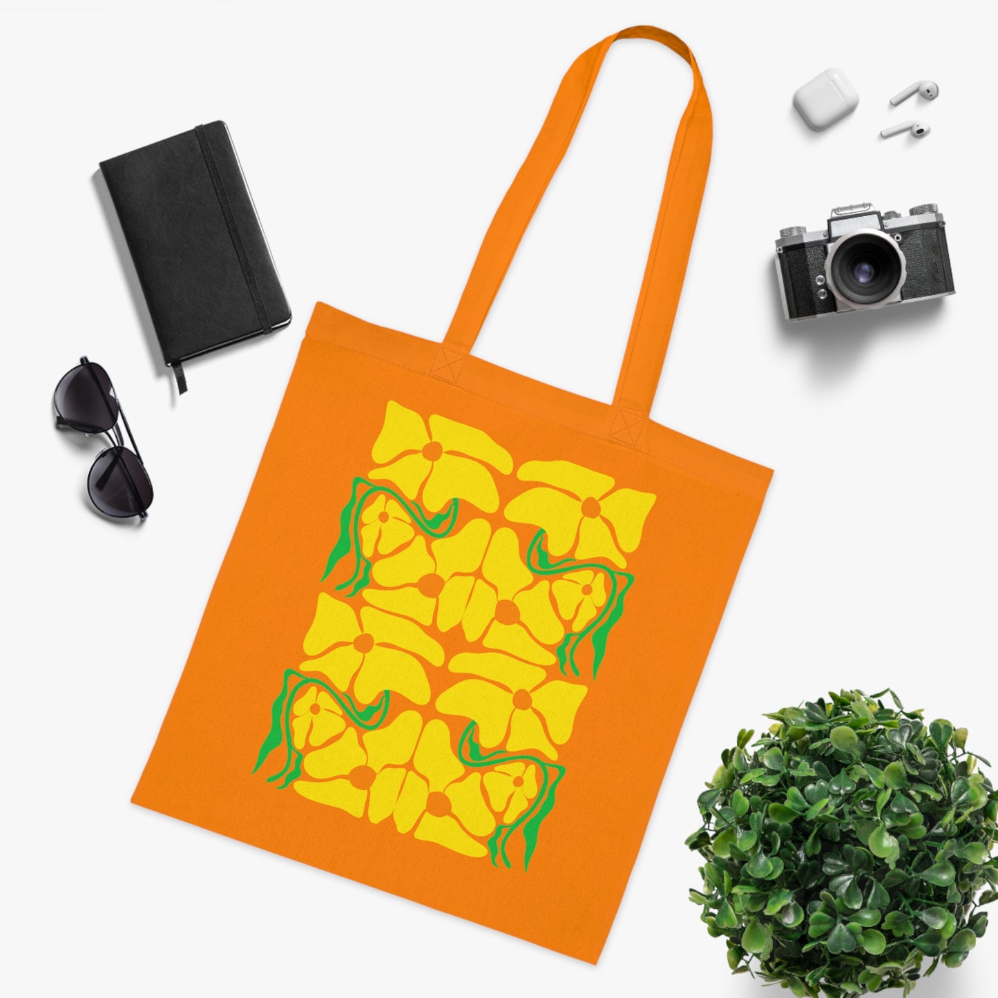 Abstract flowers 12 Cotton Tote