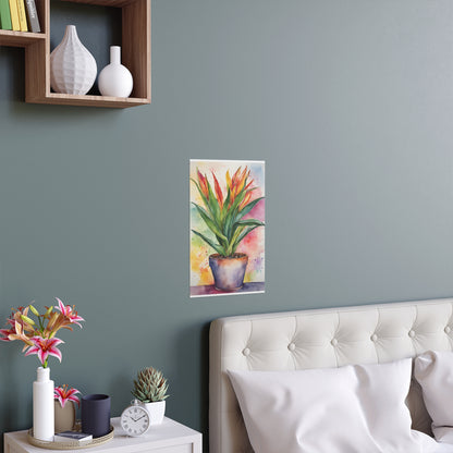 Multicolored Pot Plant 2 Indoor and Outdoor Silk Poster