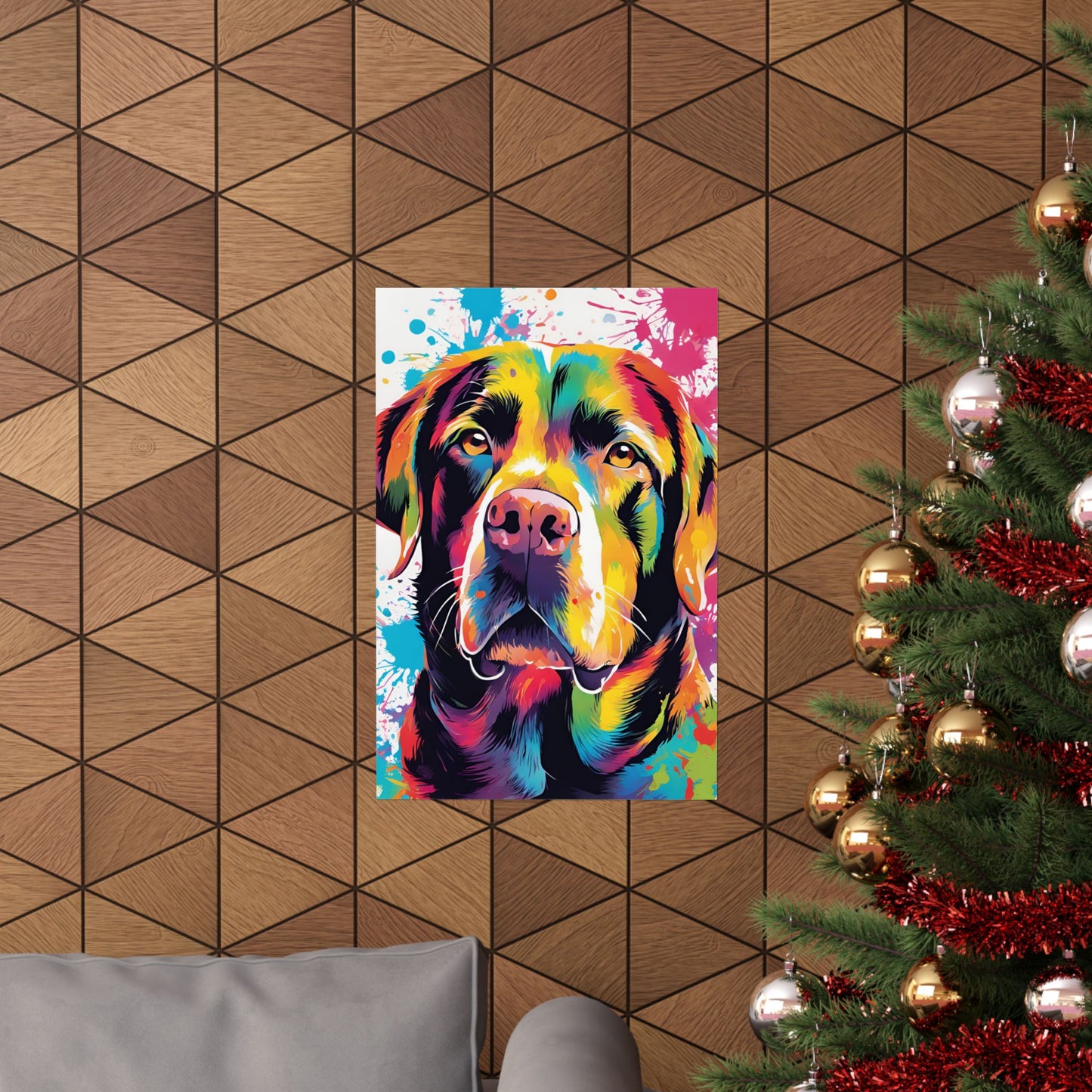 Multicolored Labrador 3 Matte Vertical Poster