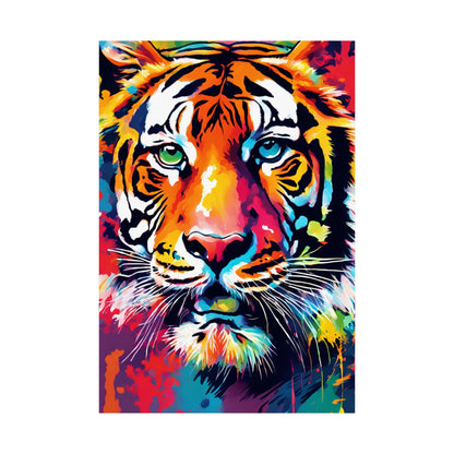 Multicolored Tiger 4 Matte Vertical Poster