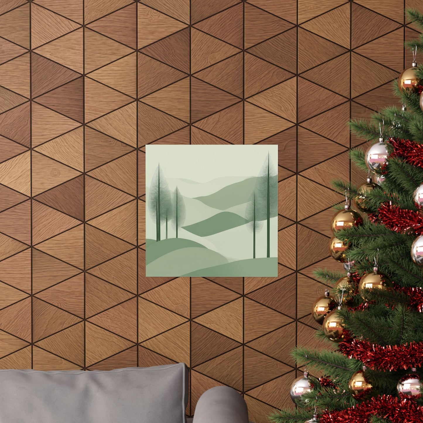 On The Hillside Green 14 Matte Square Posters