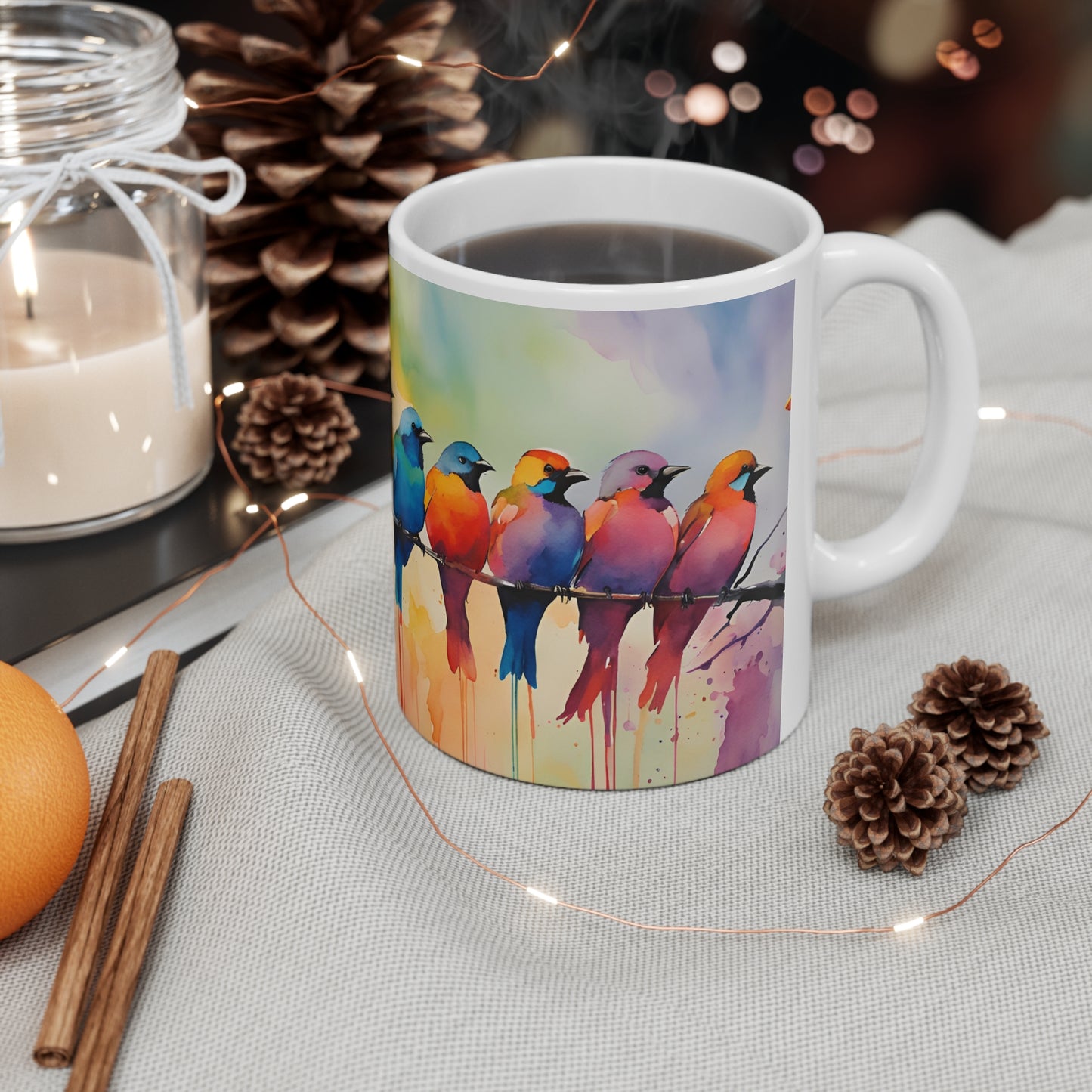 Birdies In A Row 05 Mug - Nature's Beauty Collection