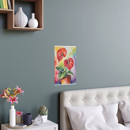 Multicolored Pot Plant 5 Indoor and Outdoor Silk Poster