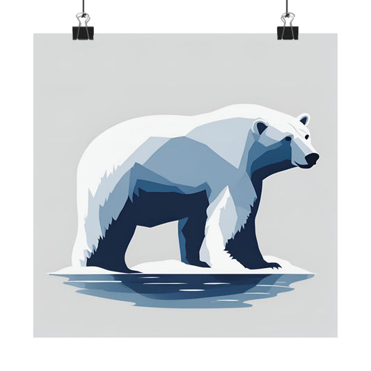 Lone Collection Polar Bear 3 Matte Square Posters