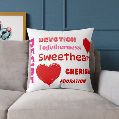 Sweetheart Words Poly Pillow