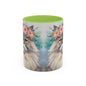 Floral Siamese Cat 01 Accent Coffee Mug - 11oz Perfect for Cat Lovers & Gifts