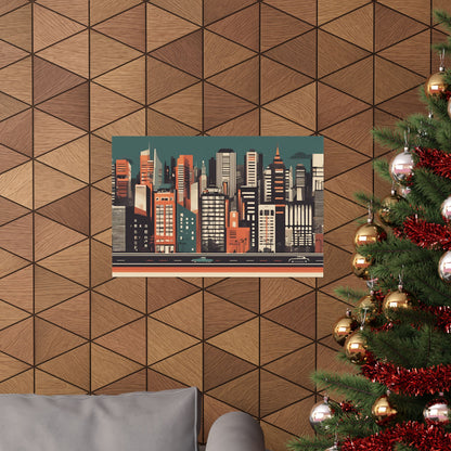 Retro cityscape 4 Matte Horizontal Posters