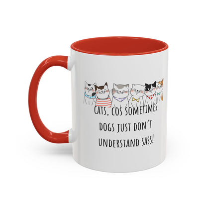 Cats V Dogs Accent Coffee Mug (11oz)