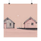By The Sea Pink 7 Matte Square Posters