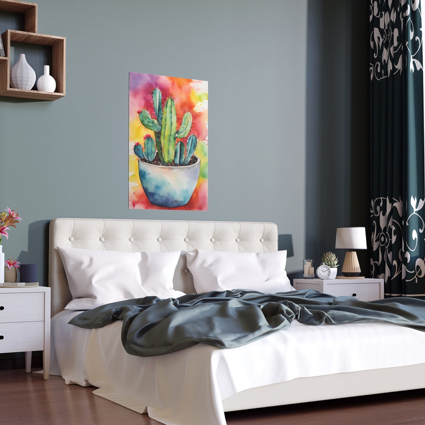 Multicolored Cactus 7 Indoor and Outdoor Silk Poster