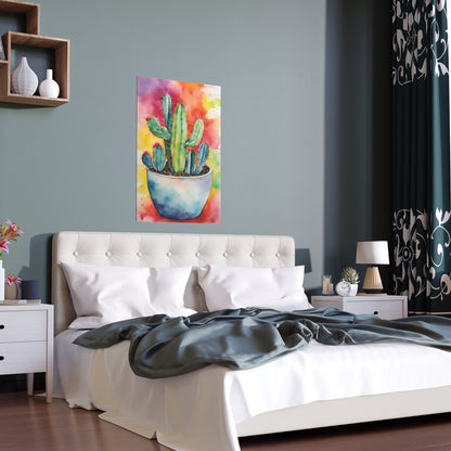 Multicolored Cactus 7 Indoor and Outdoor Silk Poster