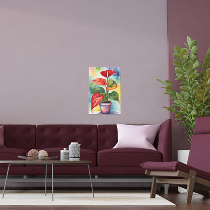 Multicolored Pot Plant 9 Indoor and Outdoor Silk Poster