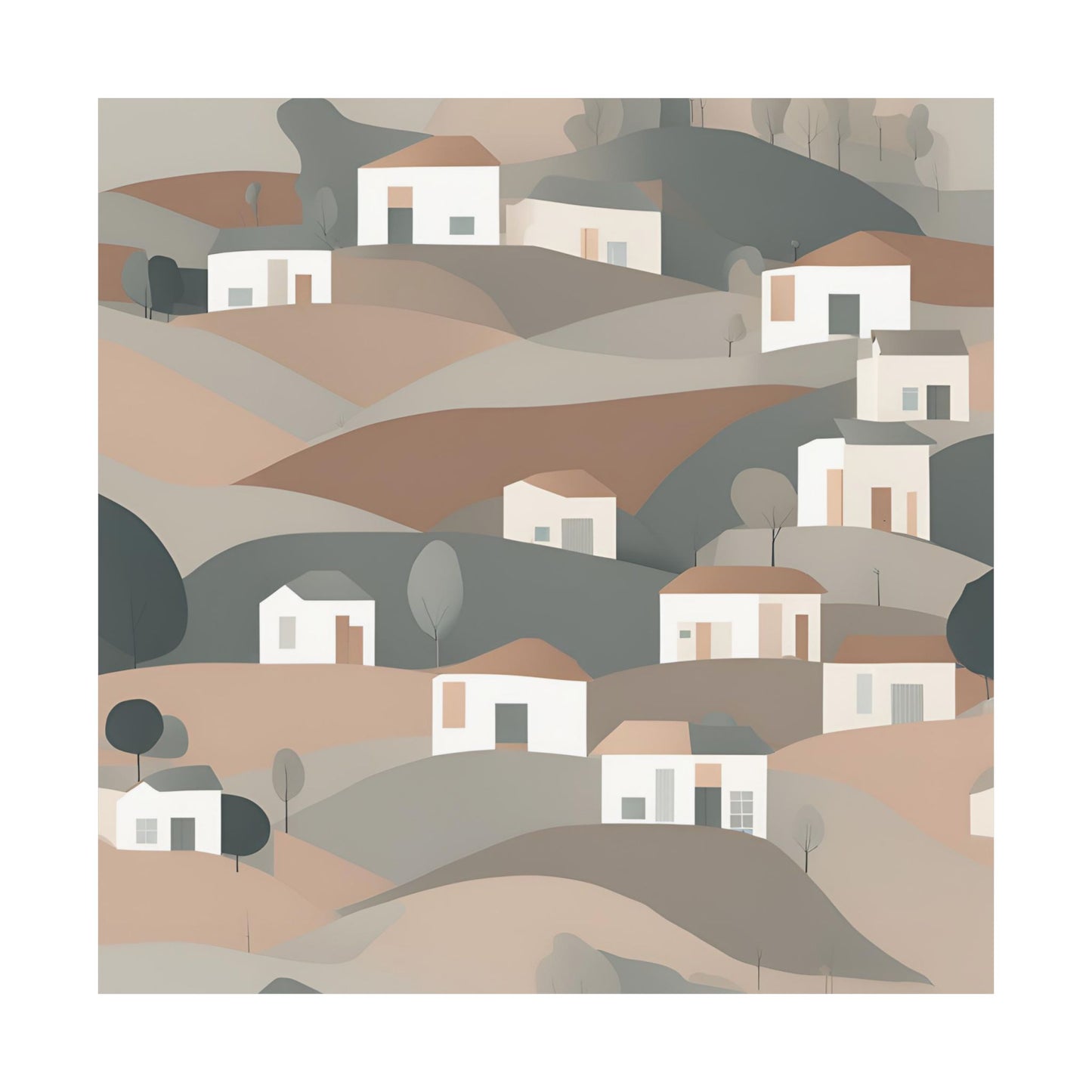 On The Hillside Nude 7 Matte Square Posters