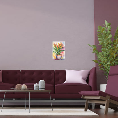 Multicolored Pot Plant 2 Indoor and Outdoor Silk Poster