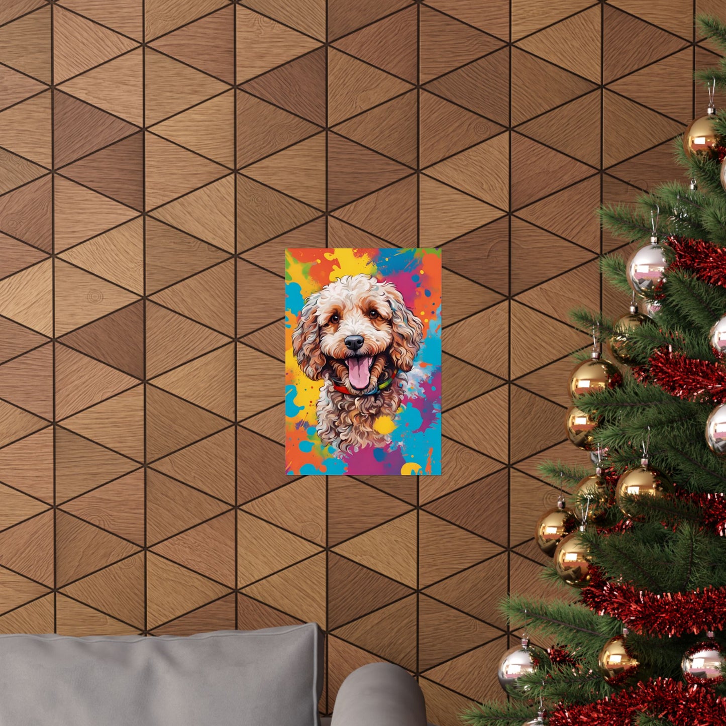 Multicolored Cockerpoo 3 Matte Vertical Poster