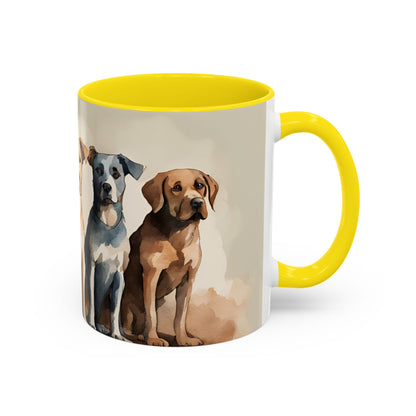 Doggies in a Row 4 Accent Mug 11oz