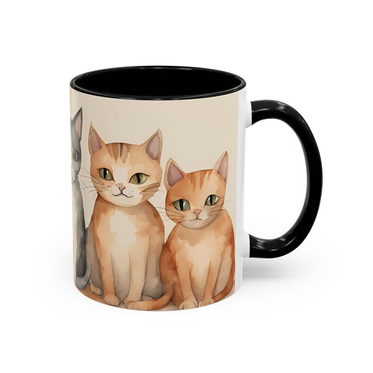 Kitties in a Row 3 Accent Mug 11oz