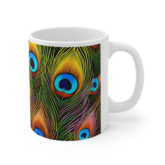 Peacock Feather 03 Mug - Nature's Beauty Collection