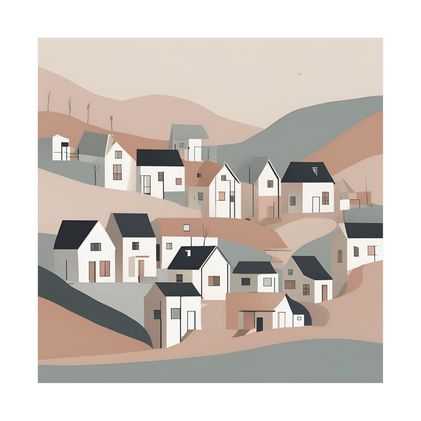 On The Hillside Nude 5 Matte Square Posters