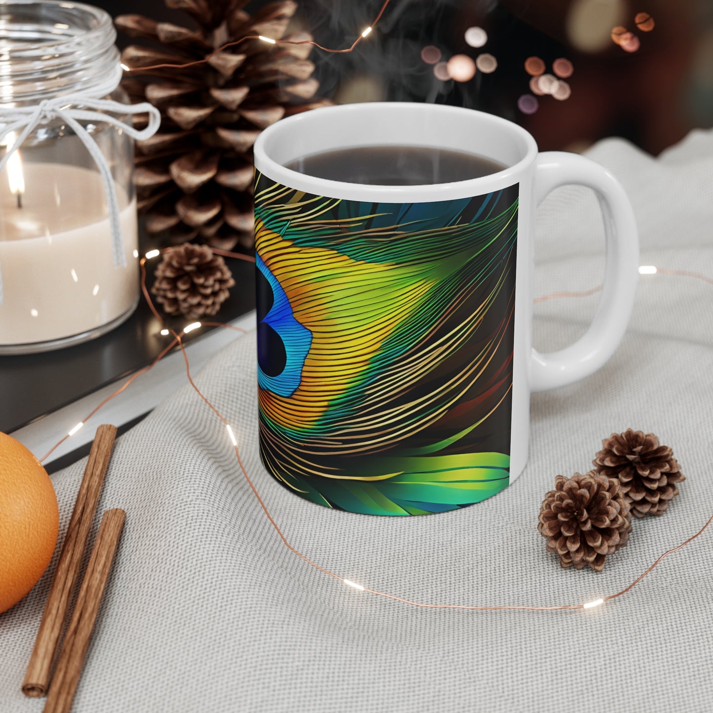Peacock Feather 04 Mug - Nature's Beauty Collection