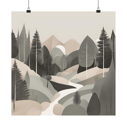 Lonely Forest 2 Matte Square Posters
