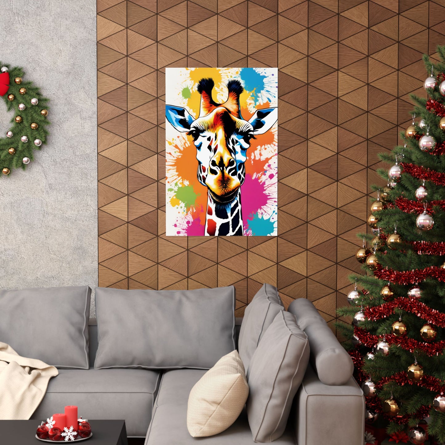 Multicolored Giraffe 08 Matte Vertical Poster