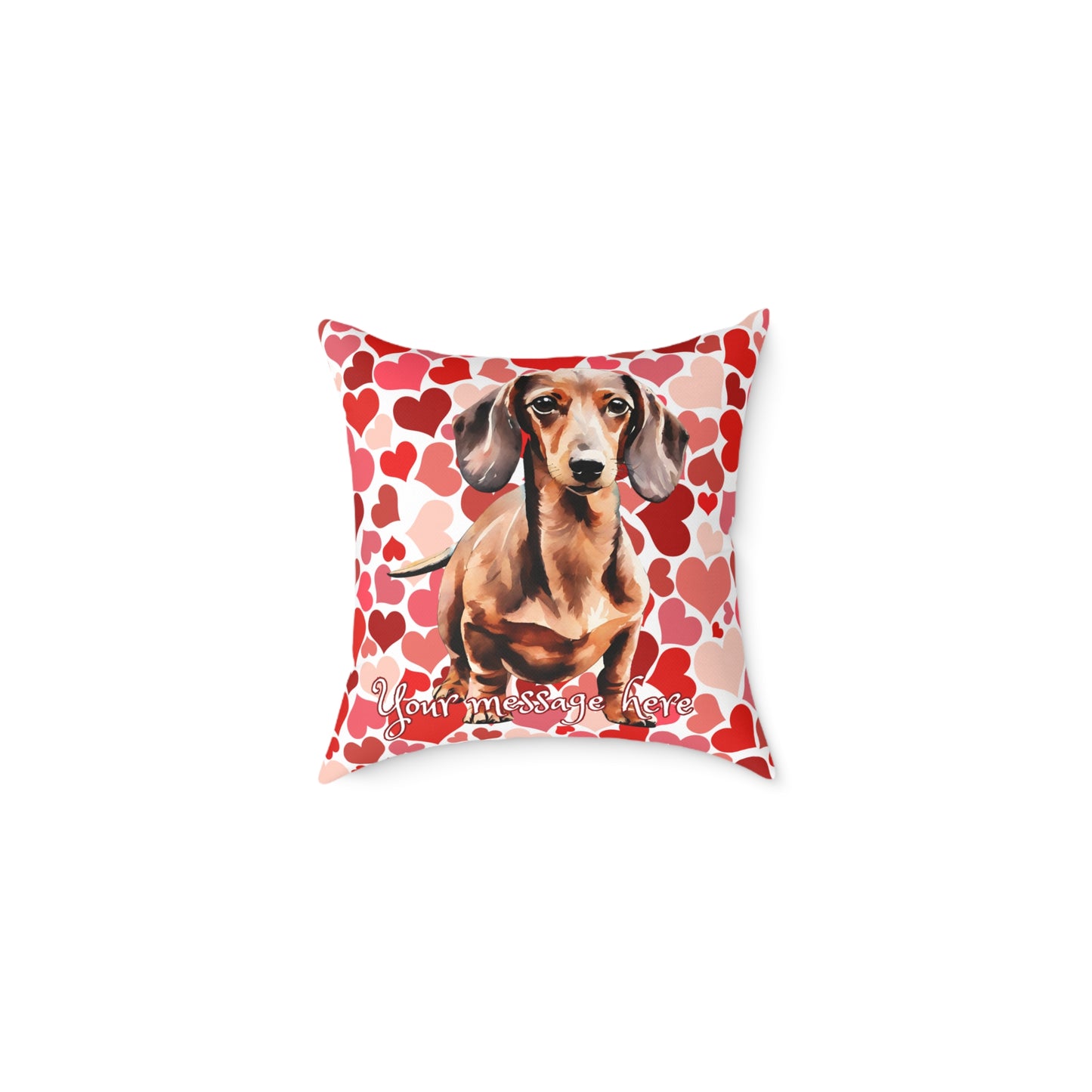 Personalized Valentine Dachshund Poly Cushion/Pillow 5 sizes