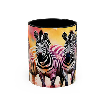 Multicoloured Zebra 2 Accent Mug 11oz