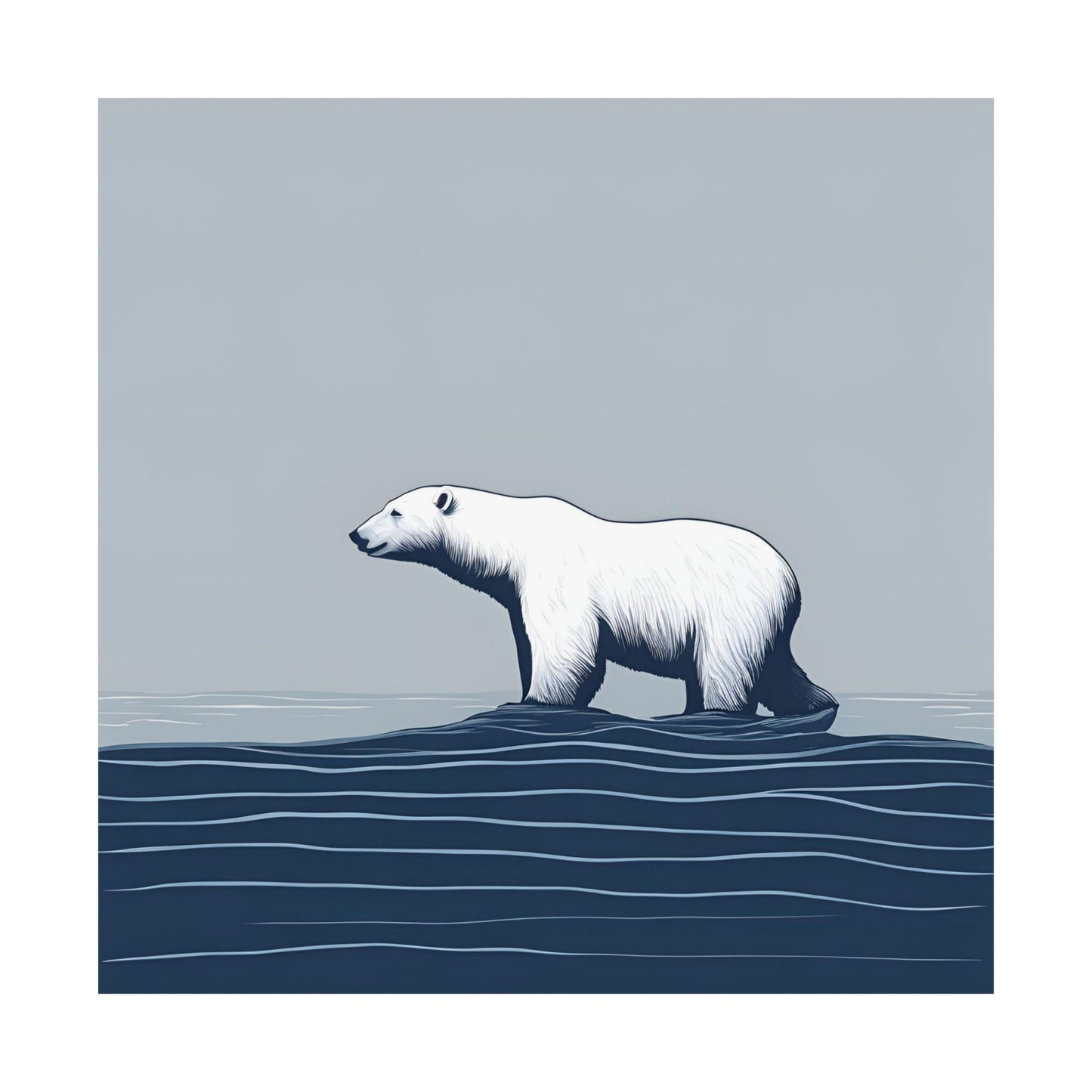 Lone Collection Polar Bear 1 Matte Square Posters