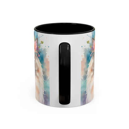 Floral Siamese Cat 01 Accent Coffee Mug - 11oz Perfect for Cat Lovers & Gifts