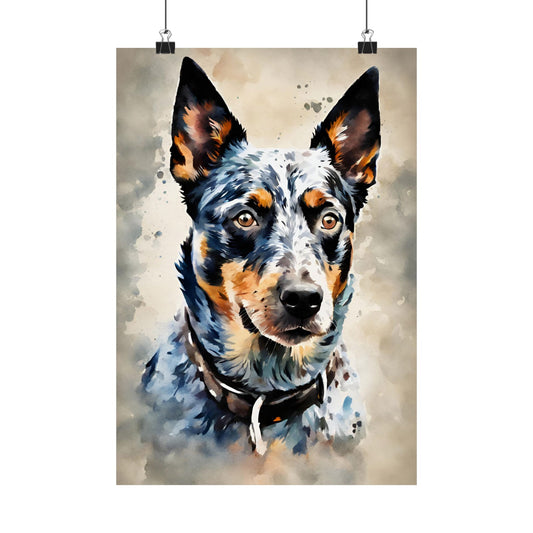 Dogs Australian Blue Heeler 02 Matte Vertical Poster