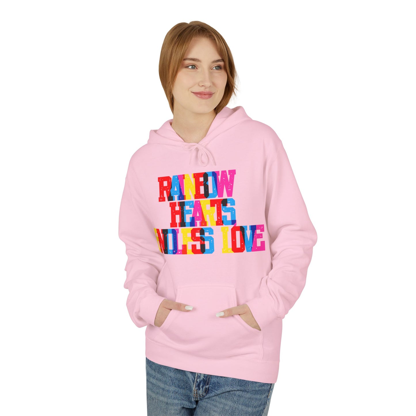 Rainbow Hearts Endless Love Unisex Valentines Hoodie